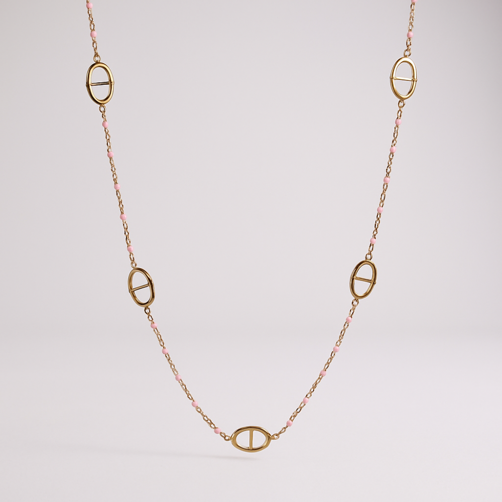 Collier Long Maille Marine & Perles – collier chic et raffiné | Gaou Bijoux