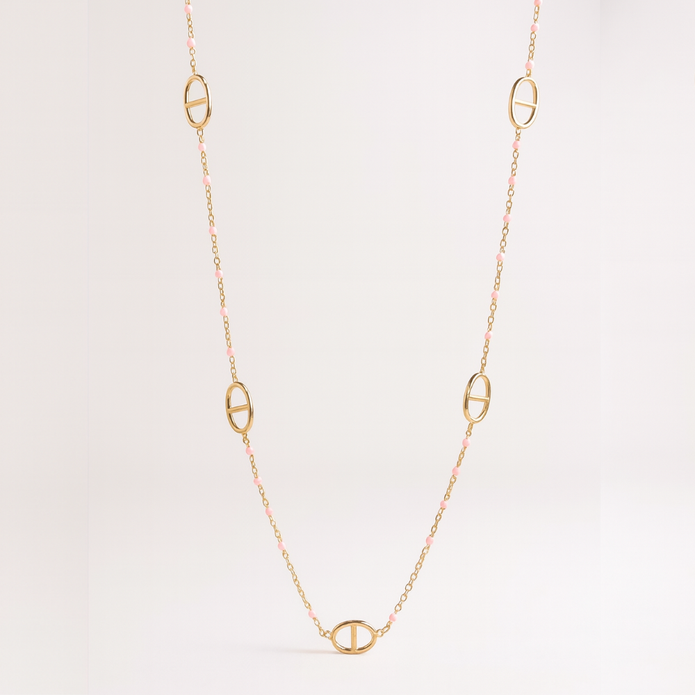 Collier Long Maille Marine & Perles – collier chic et raffiné | Gaou Bijoux