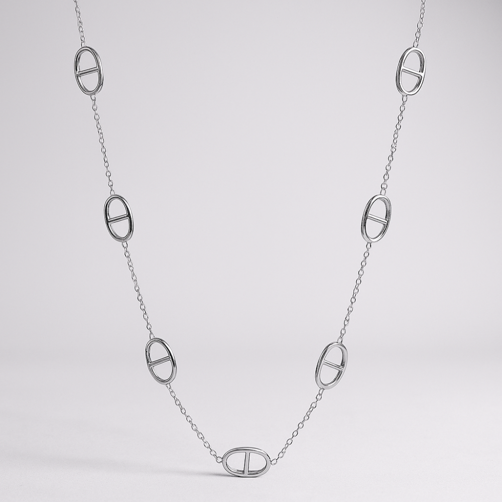 Collier sautoir maillons ovales acier inoxydable doré | Gaou Bijoux