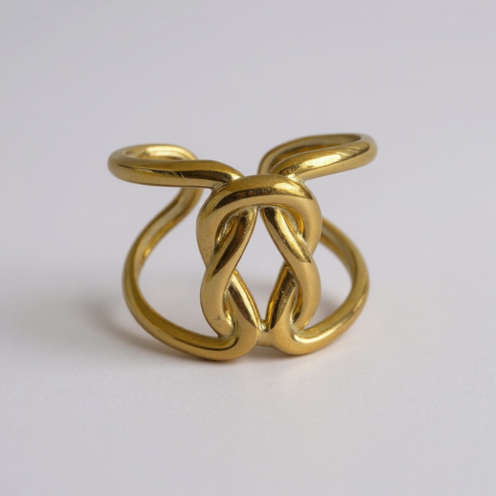 Bague Nœud dorée acier inoxydable | Gaou Bijoux
