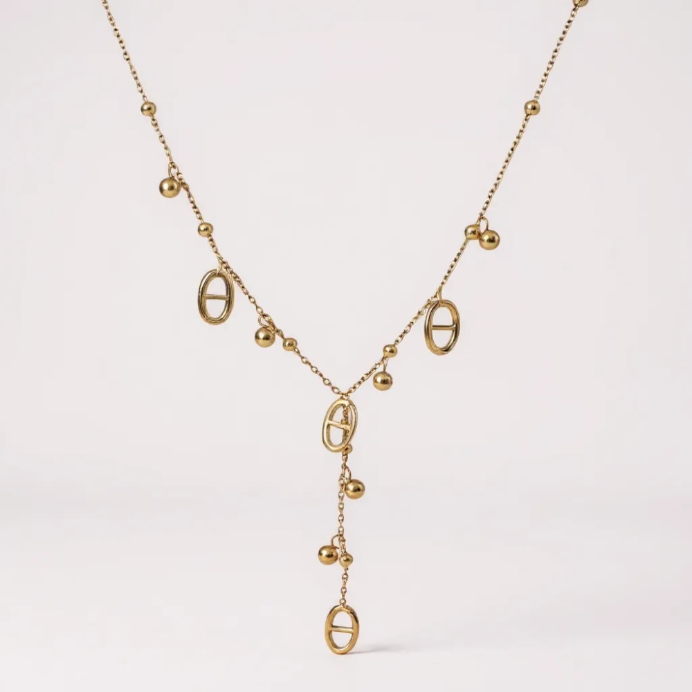 Collier Maille Marine Forme T doré en acier inoxydable | Gaou Bijoux