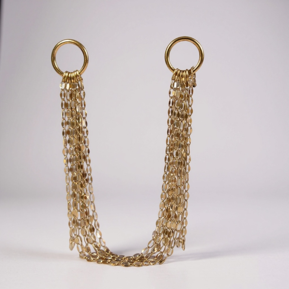 Boucles d’oreilles multichaînes dorées en acier inoxydable | Gaou Bijoux