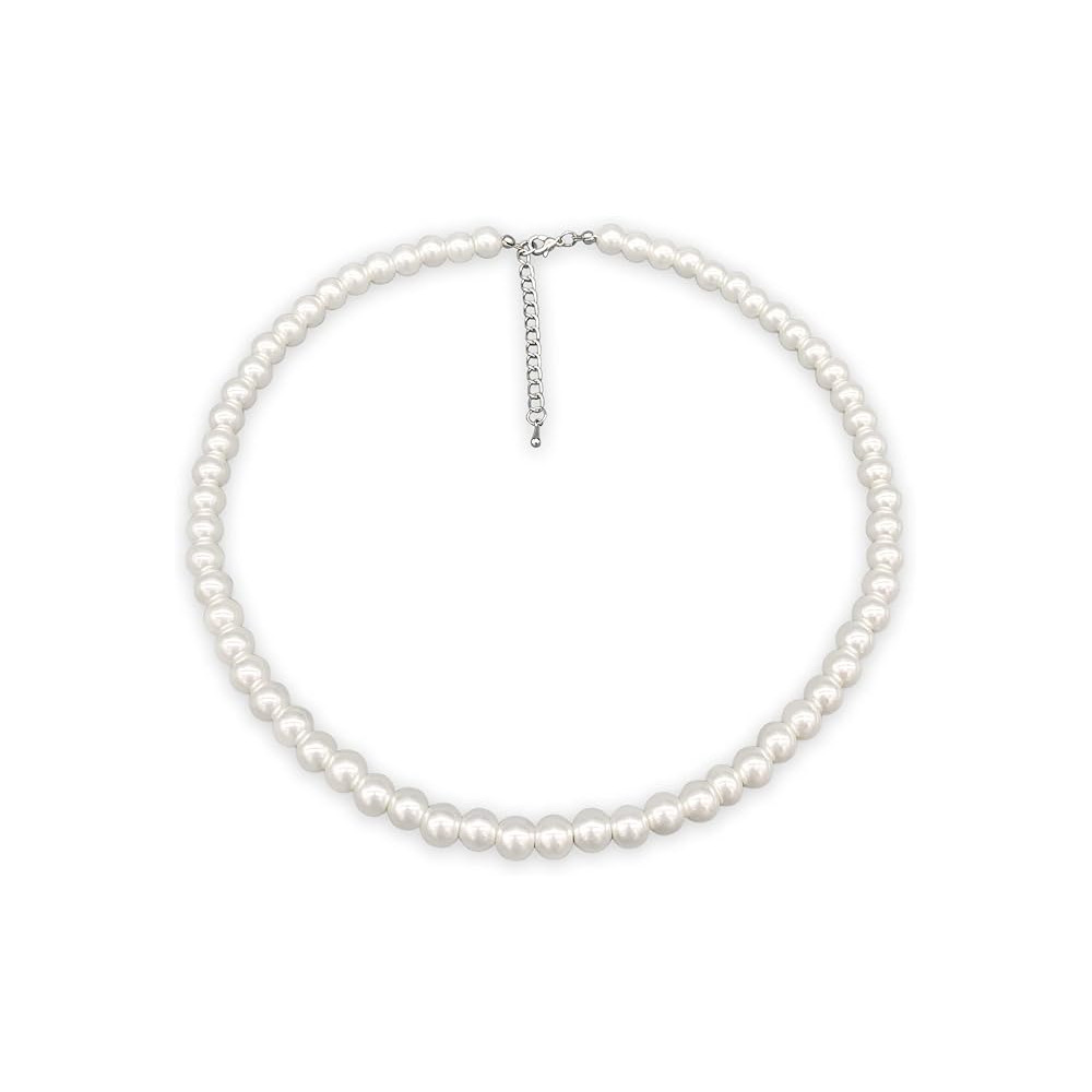 Collier perles élégance blanche acier inoxydable | Gaou Bijoux