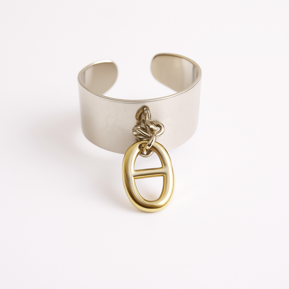 Bague Maille Marine argentée | bijou acier inoxydable chic | Gaou Bijoux