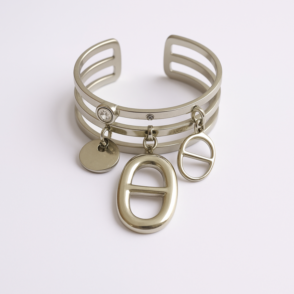 Bague breloques argentée multirangs | Gaou Bijoux