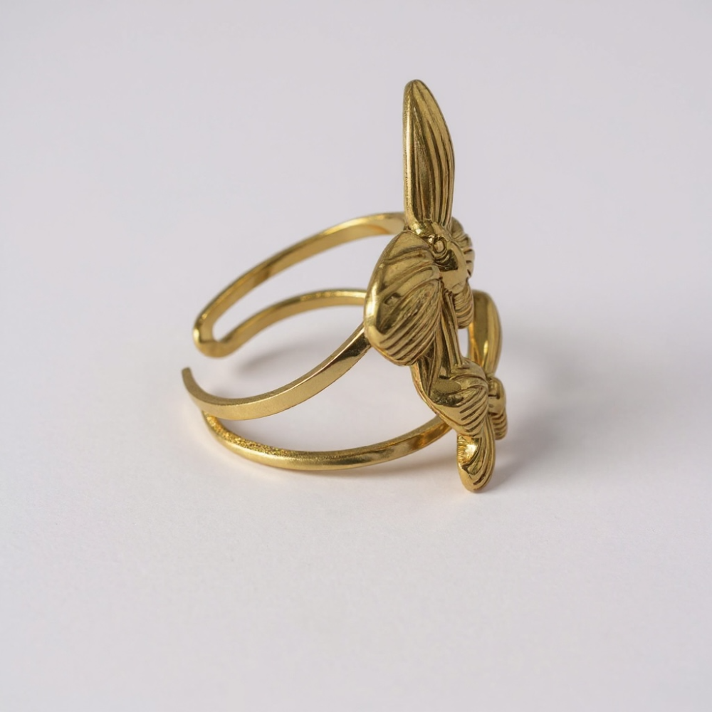 Bague papillons dorée – bague acier inoxydable | Gaou Bijoux