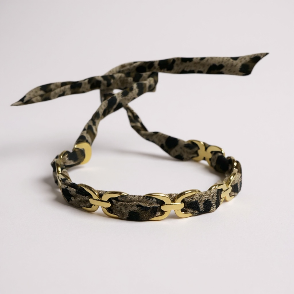 Bracelet Ruban Léopard – bijou doré acier inoxydable | Gaou Bijoux