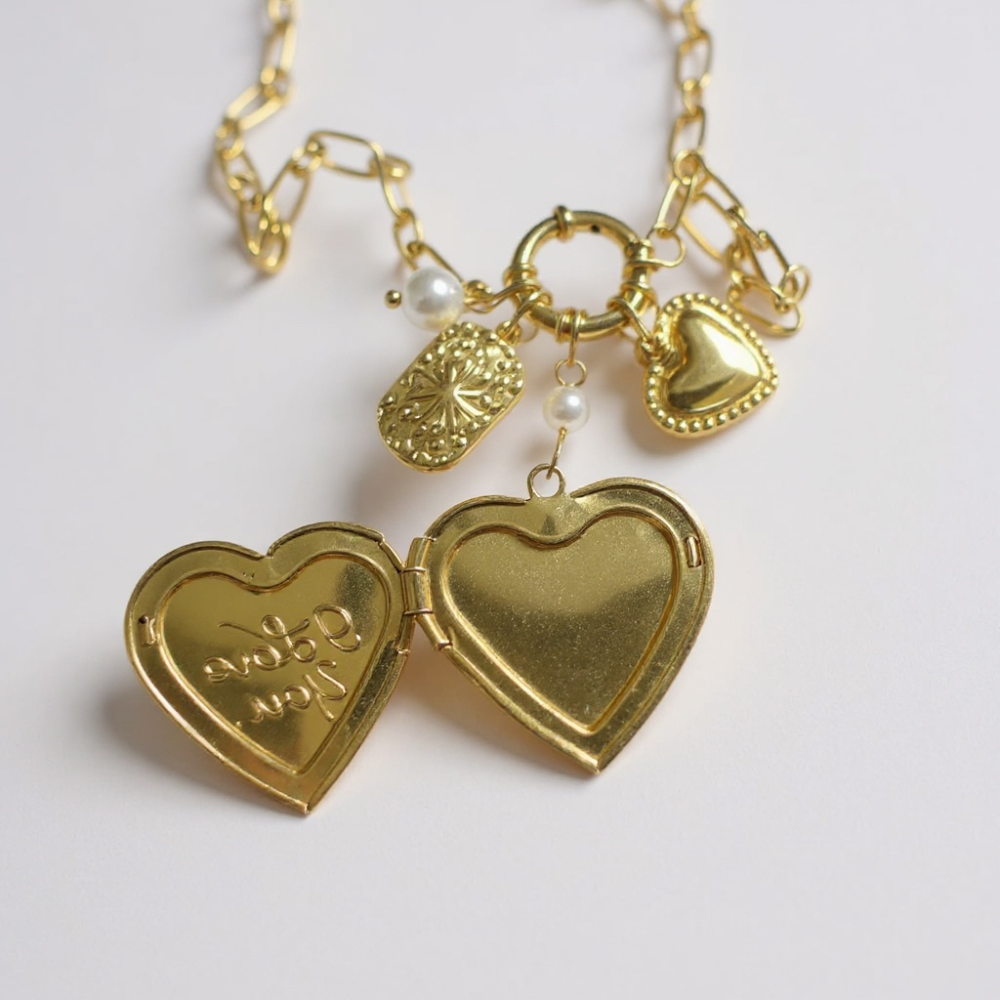 Collier Médaillon Cœur “I Love You” – bijou doré acier inoxydable | Gaou Bijoux