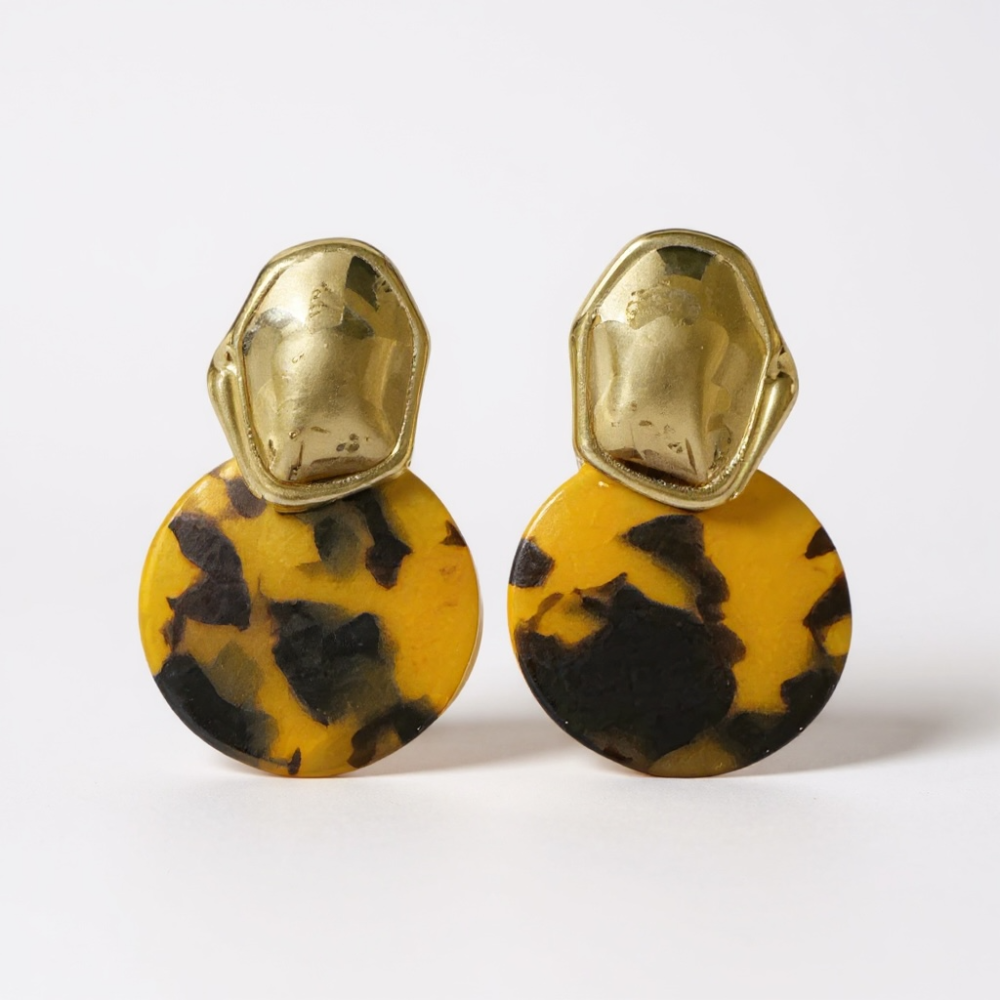 Boucles d’Oreilles Tigrées Dorées | bijoux acier inoxydable | Gaou Bijoux