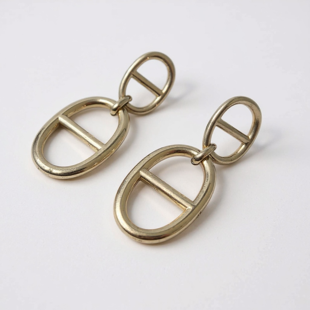 Boucles d’Oreilles Chaîne Marine Dorées – bijoux acier inoxydable | Gaou Bijoux