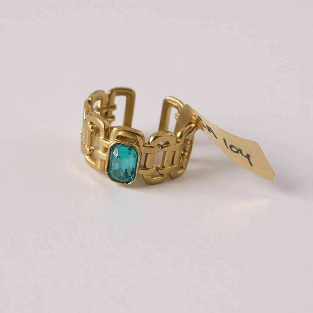 Bague émeraude maille chic dorée – bague acier inoxydable | Gaou Bijoux