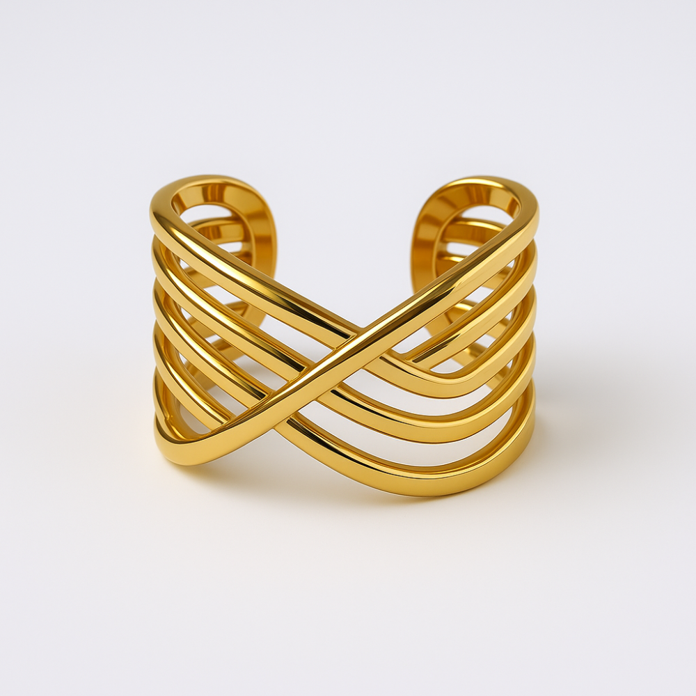 Bague Croisée Élégance Dorée | bijoux acier inoxydable | Gaou Bijoux