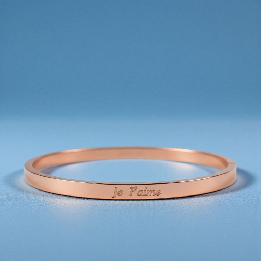 Bracelet jonc Je t’aime acier inoxydable | Gaou Bijoux