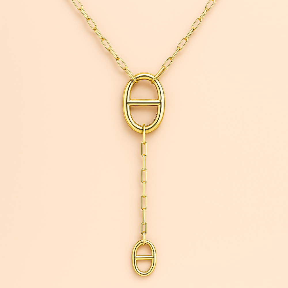 Collier Y Maille Marine doré – acier inoxydable | Gaou Bijoux