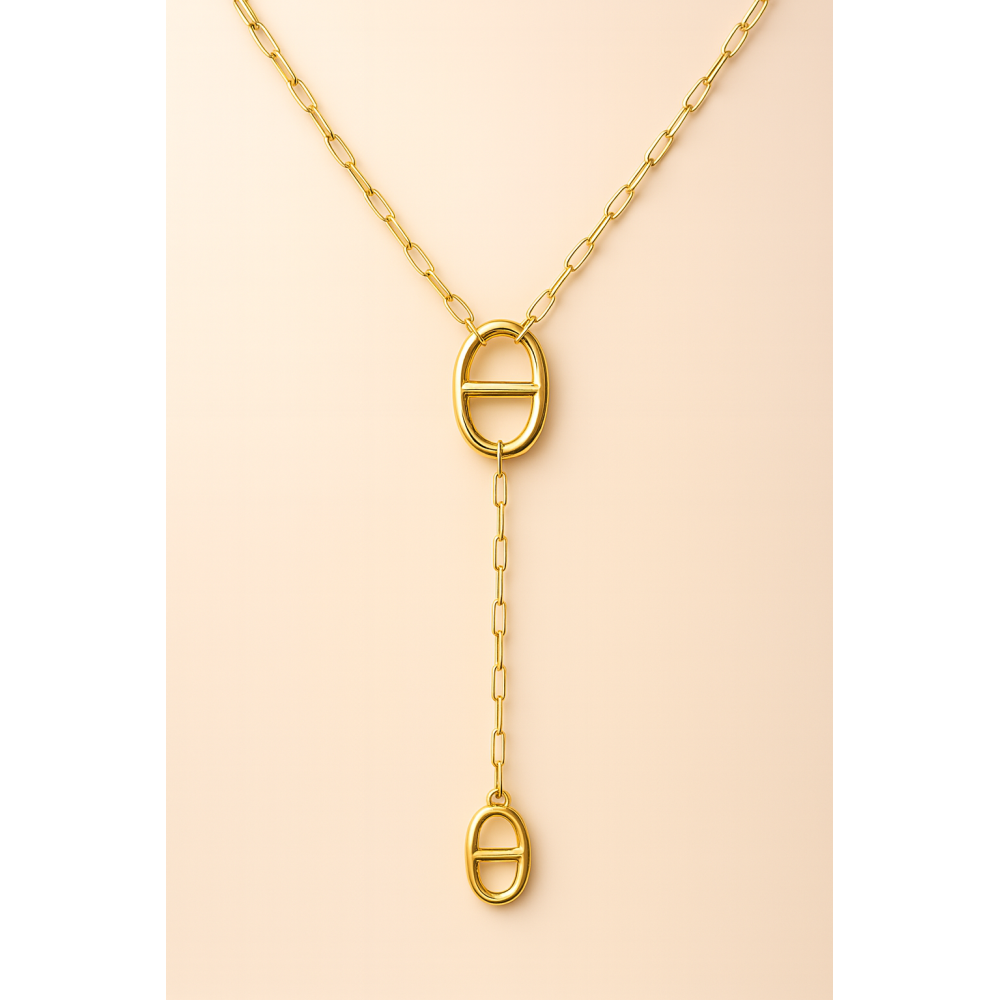 Collier Y Maille Marine doré – acier inoxydable | Gaou Bijoux