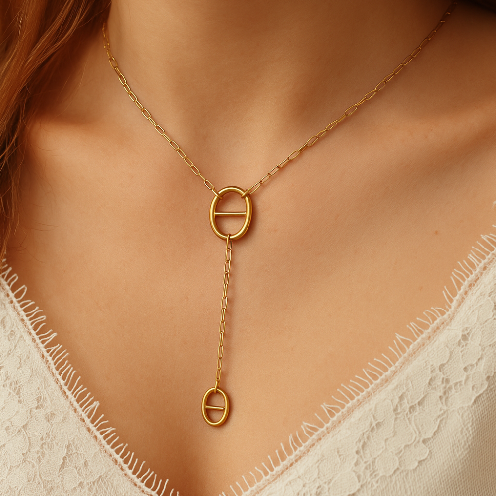 Collier Y Maille Marine doré – acier inoxydable | Gaou Bijoux