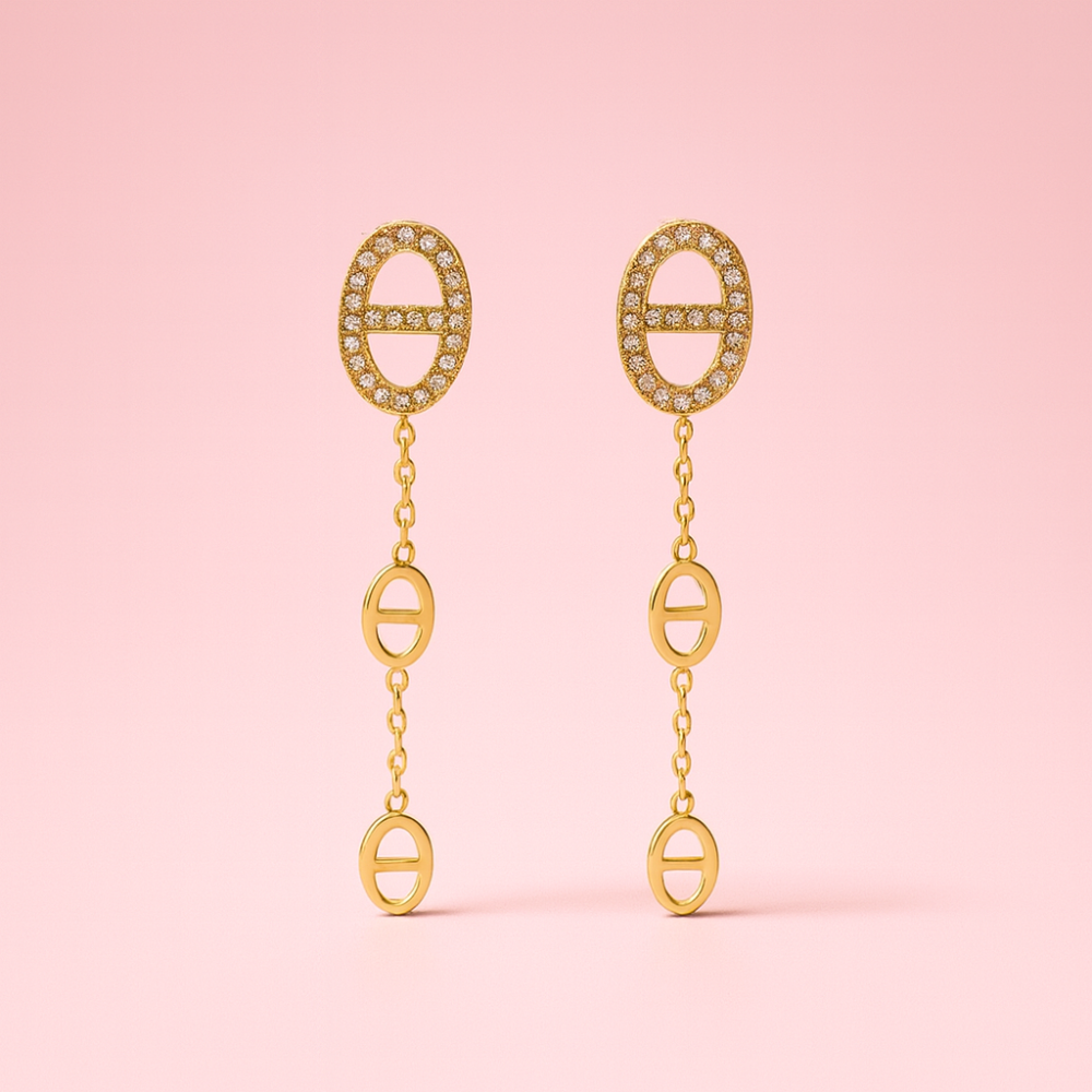 Boucles d’oreilles Maille Marine – Version Longue | bijoux acier inoxydable | Gaou Bijoux