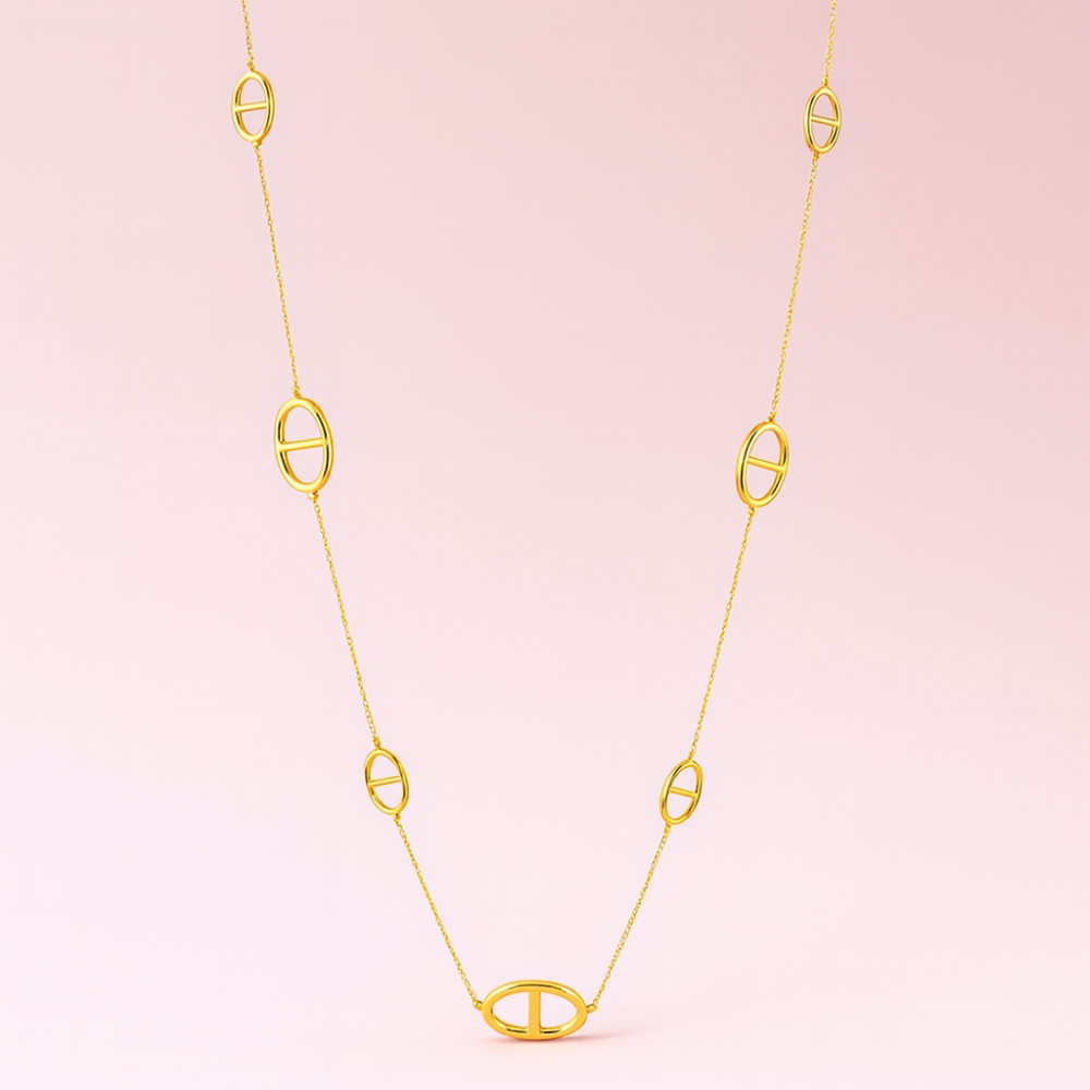 Sautoir Chaîne Marine Doré Maille Large – bijoux acier inoxydable | Gaou Bijoux