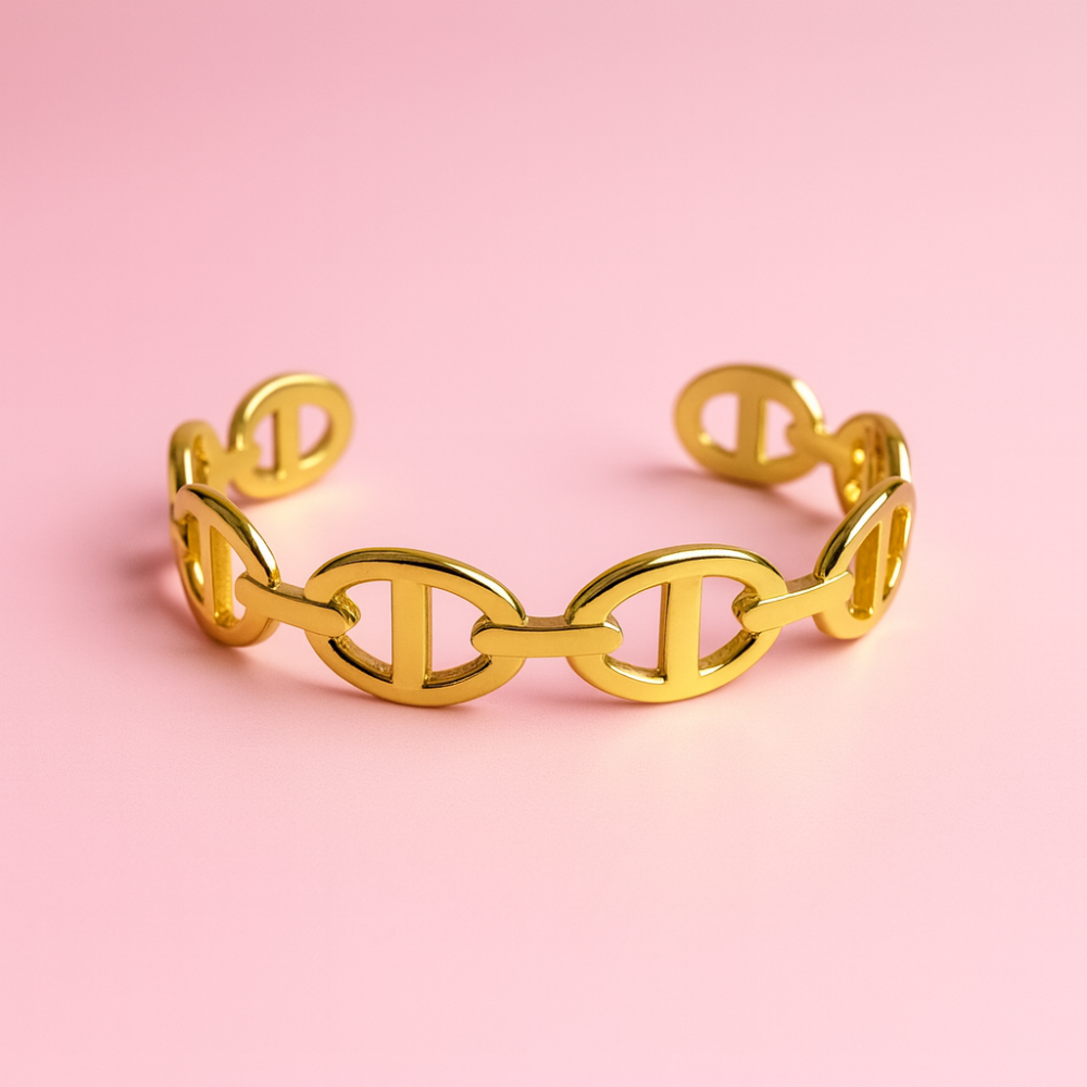 Jonc Maille Marine – bracelet doré en acier inoxydable | Gaou Bijoux