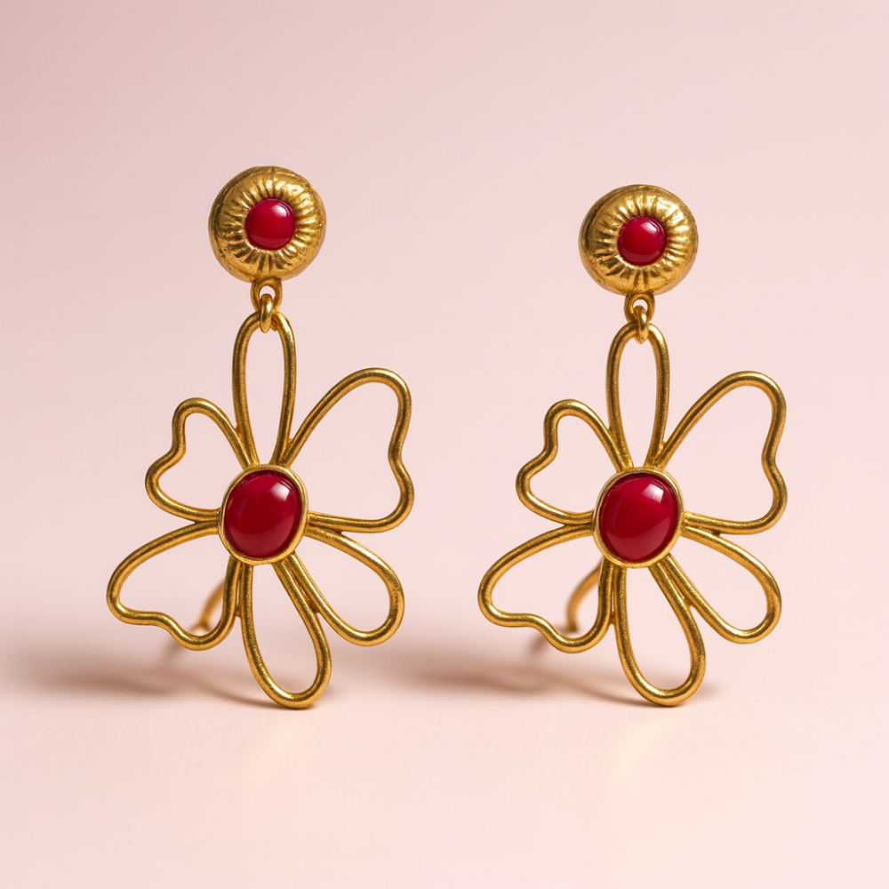 Boucles d’oreilles Fleur Dorée