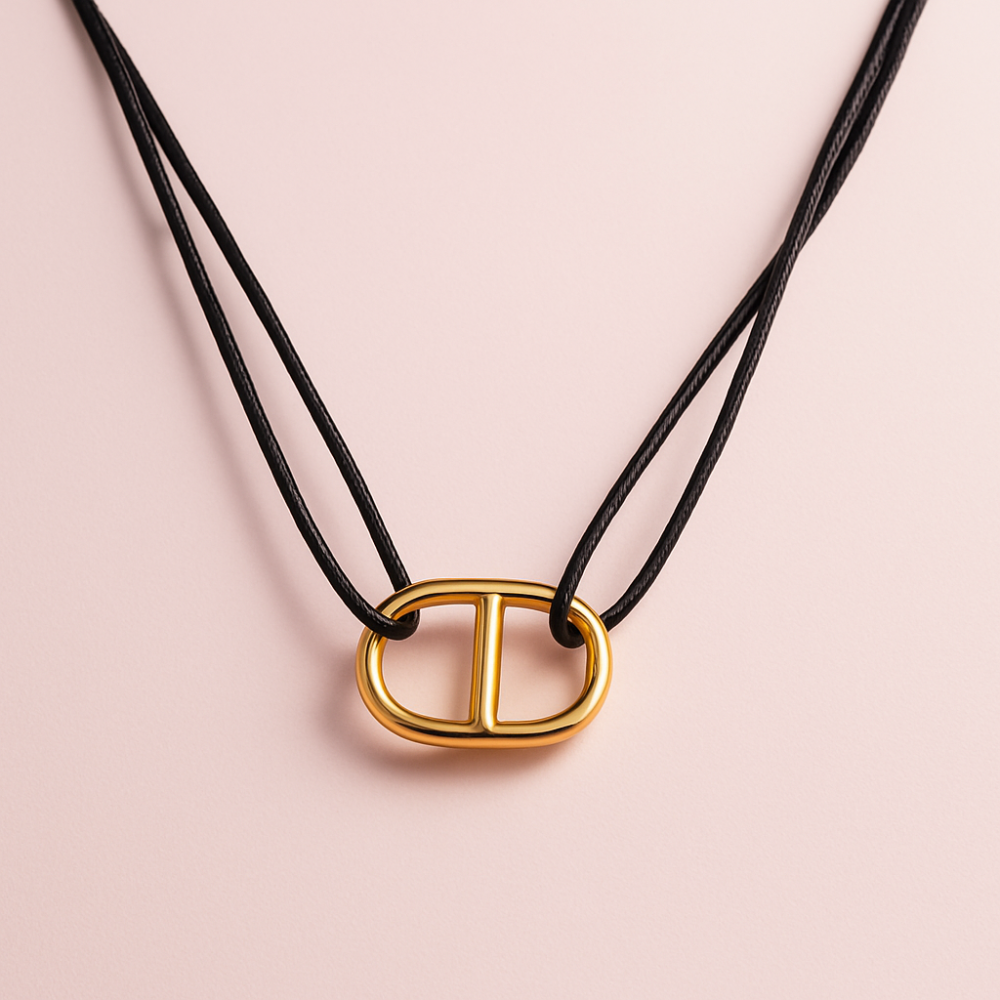 Collier maille marine dorée ajustable – ras du cou ou long jusqu’à 76 cm | Gaou Bijoux