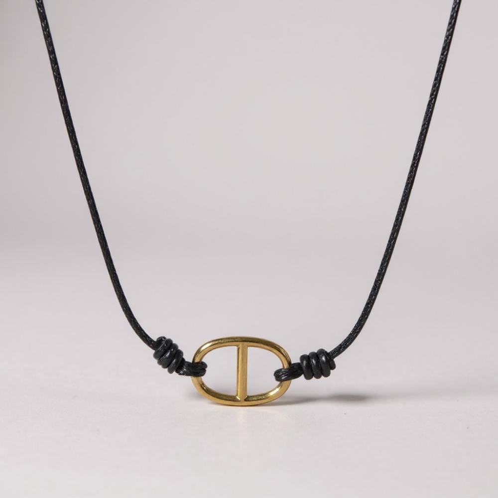 Collier maille marine dorée ajustable – ras du cou ou long jusqu’à 76 cm | Gaou Bijoux