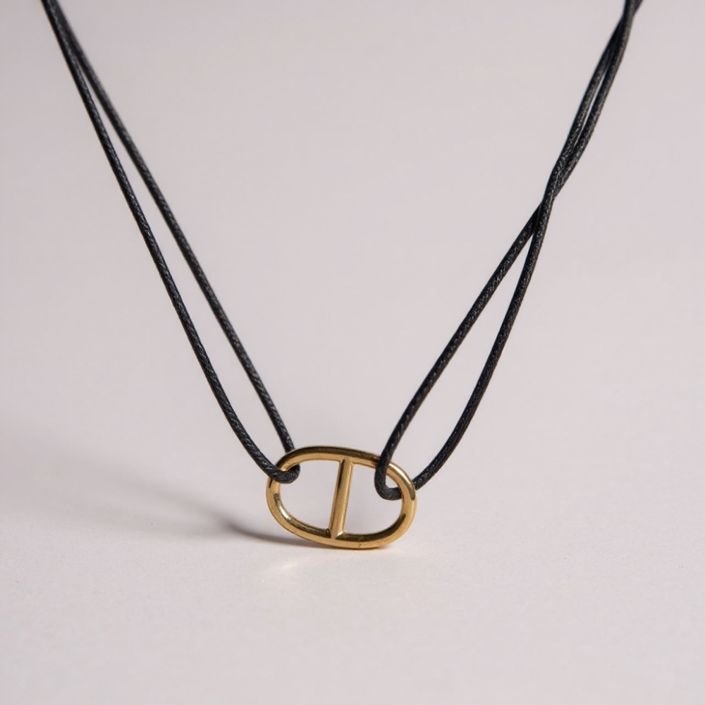 Collier maille marine dorée ajustable – ras du cou ou long jusqu’à 76 cm | Gaou Bijoux