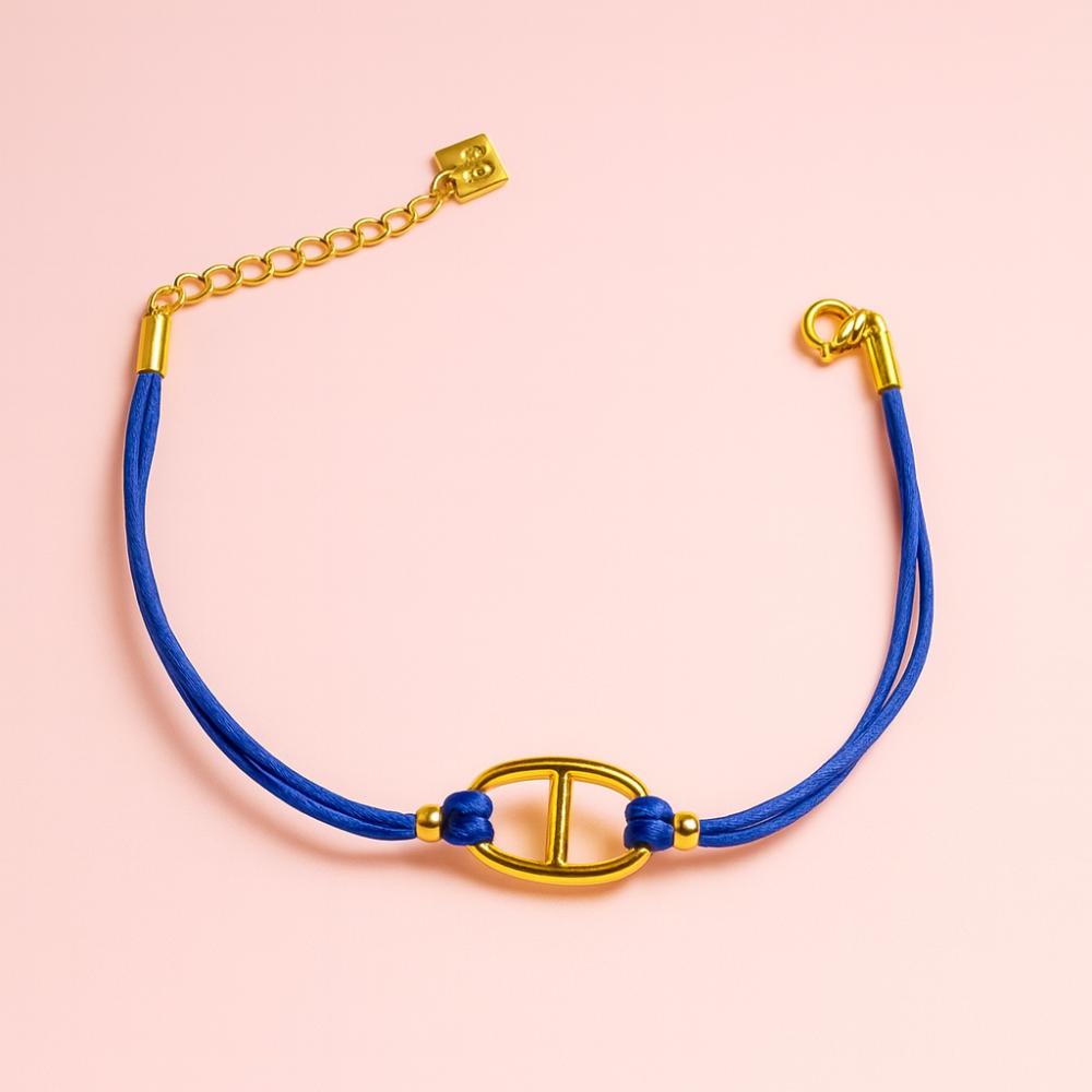 Collier maille marine dorée ajustable – ras du cou ou long jusqu’à 76 cm | Gaou Bijoux