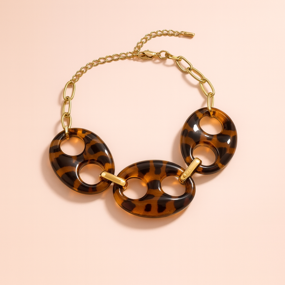 Set Léopard : Collier, Boucles d’Oreilles et Bracelet | bijoux acier inoxydable | Gaou Bijoux