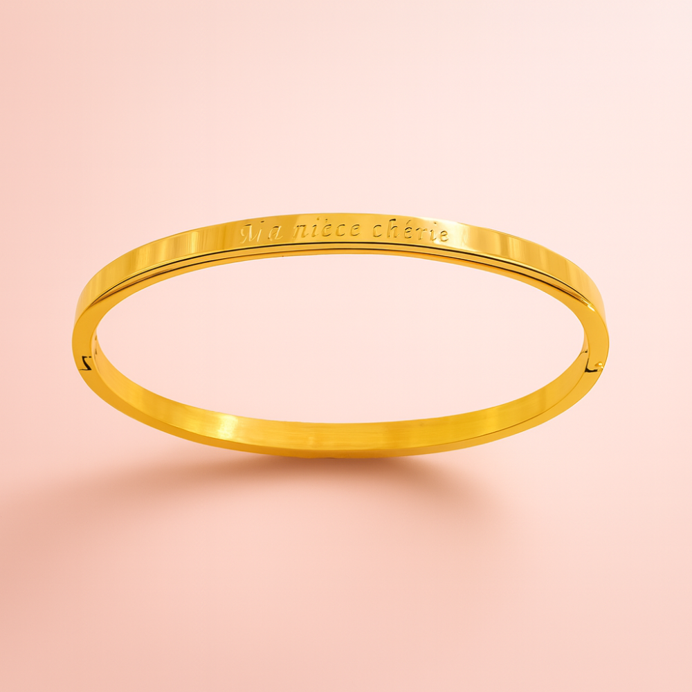 Bracelet jonc message Ma nièce chérie – bijoux acier inoxydable | Gaou Bijoux