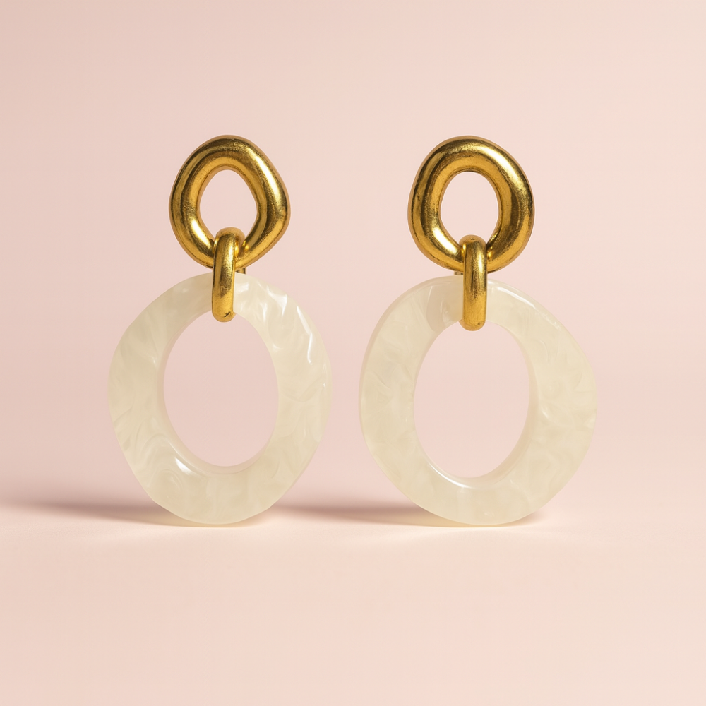 Boucles d’Oreilles Anneaux Marbrés