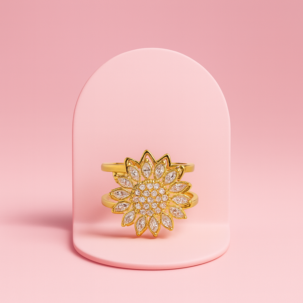 Bague Antistress Rotative - Motif Fleurs