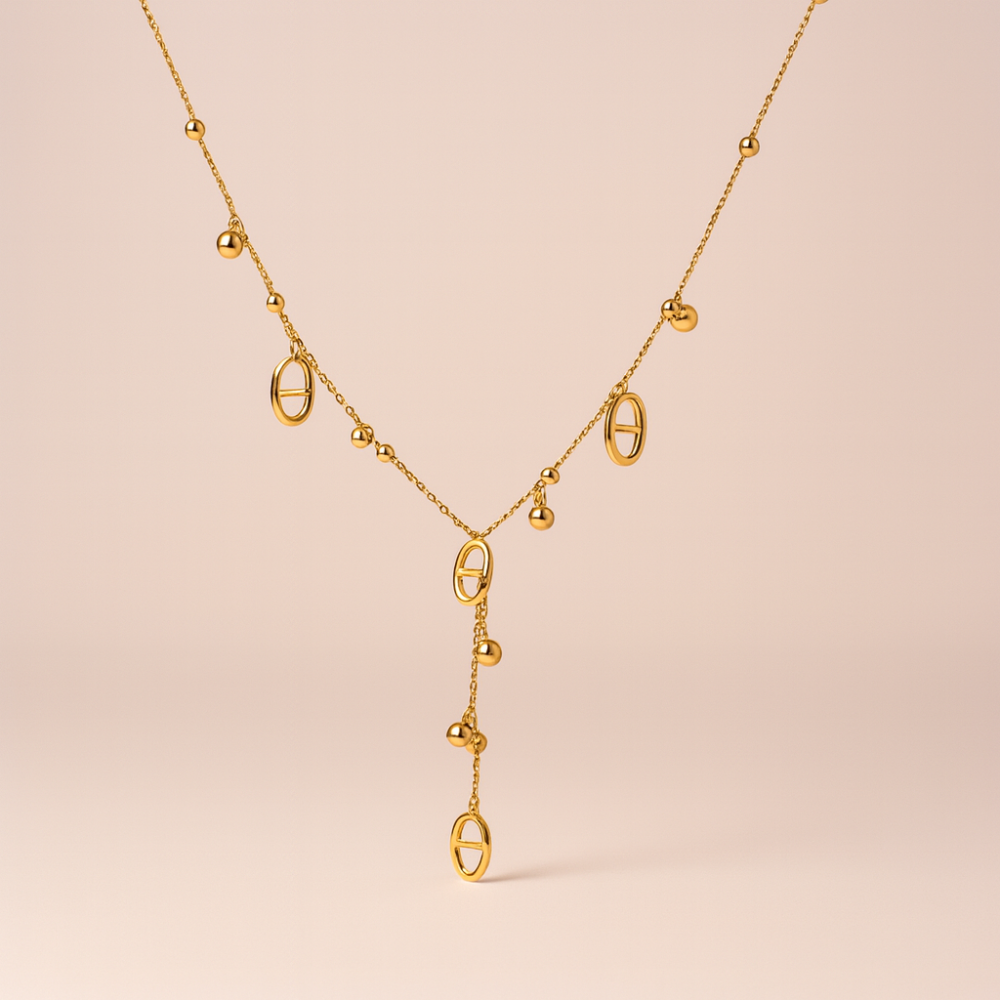 Collier Maille Marine Forme T doré en acier inoxydable | Gaou Bijoux