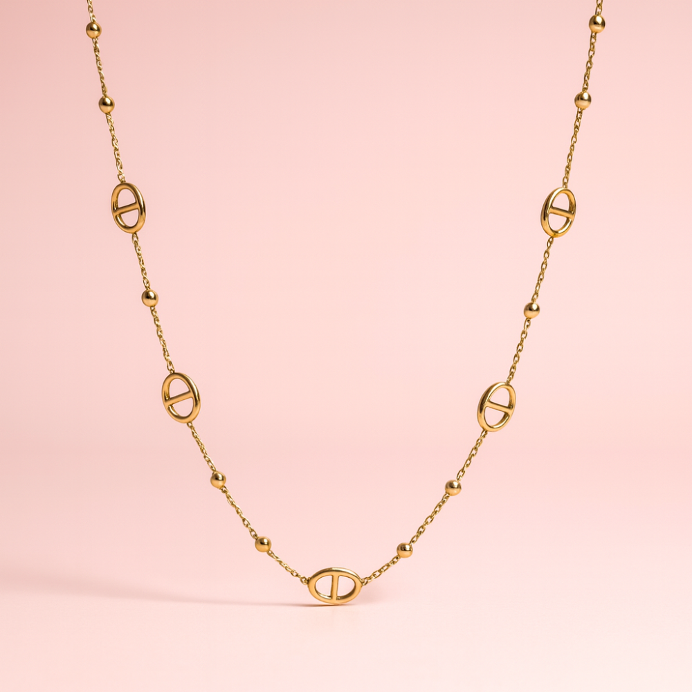 Collier long Maillons Ovale - Maille Marine – acier inoxydable | Gaou Bijoux