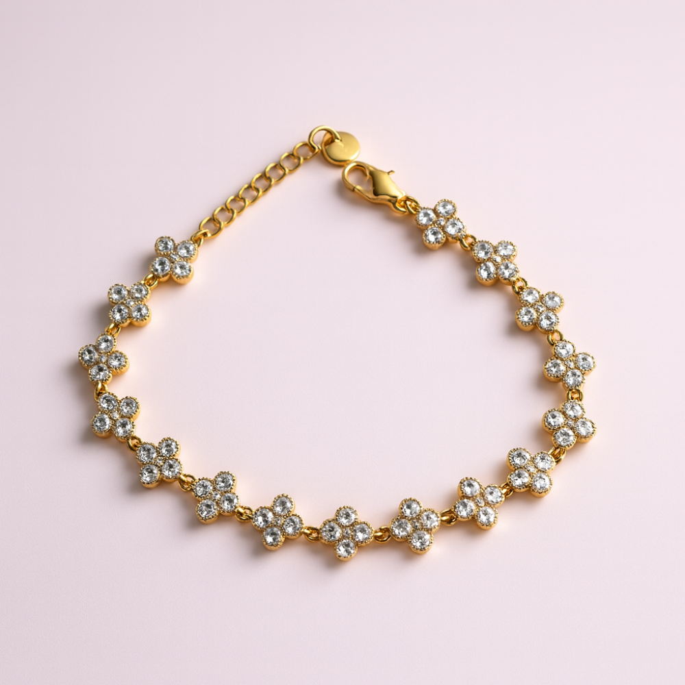 Bracelet Fleurs Cristal – bijoux acier inoxydable | Gaou Bijoux