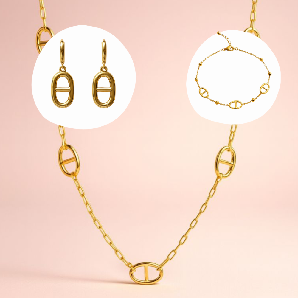 Parure Maille Marine Ovale – Collier, Bracelet & Boucles | Gaou Bijoux