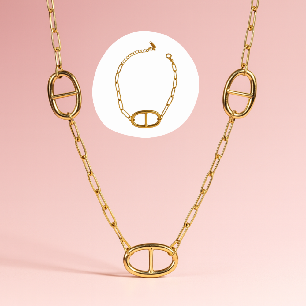 Parure Maille Marine Ovale – Collier & Bracelet | Gaou Bijoux
