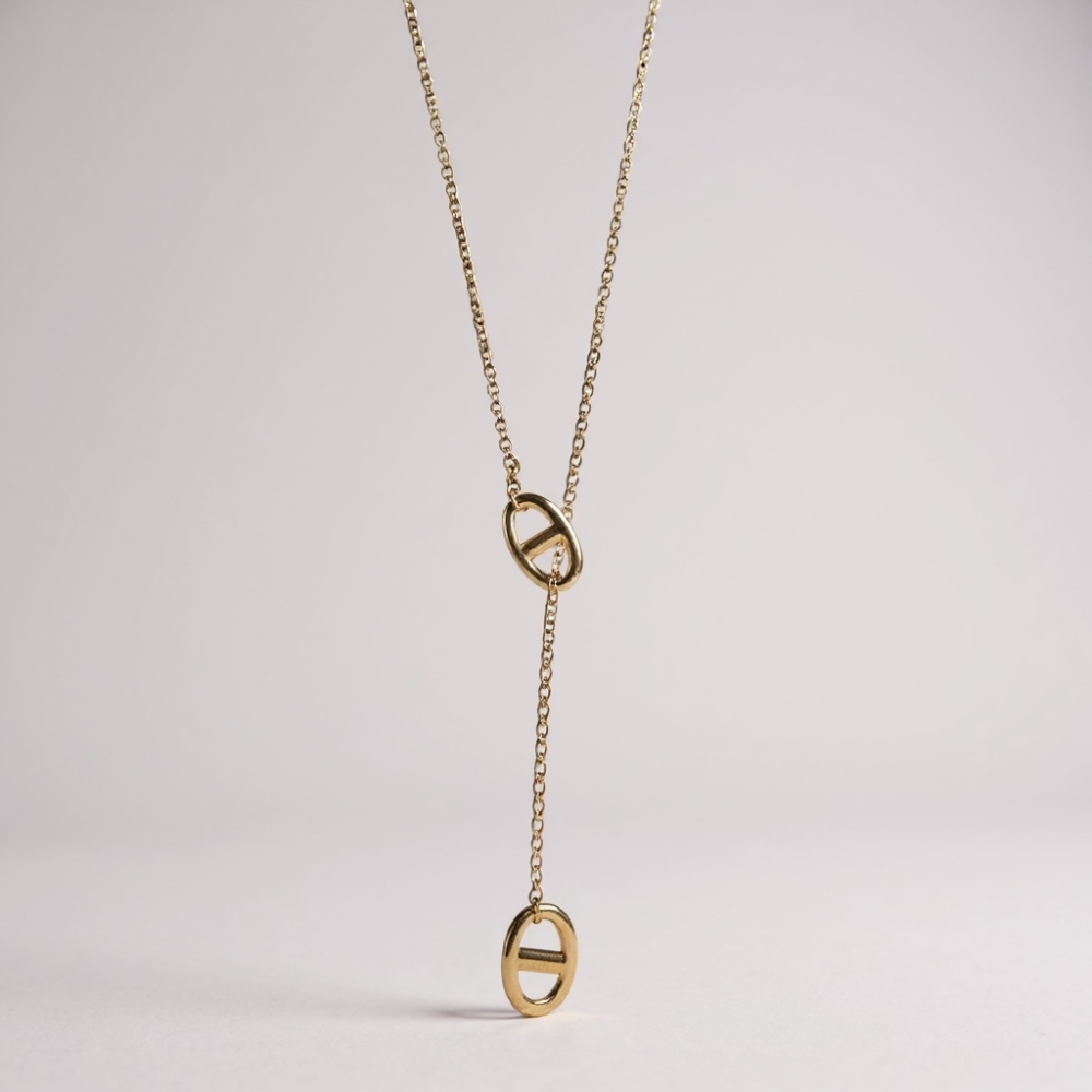 Collier Y Maille Marine Ovale – bijoux acier inoxydable | Gaou Bijoux