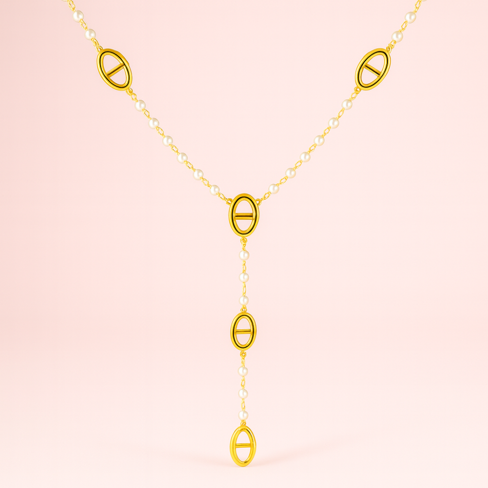 Sautoir Pendentif Maille Marine Dorée