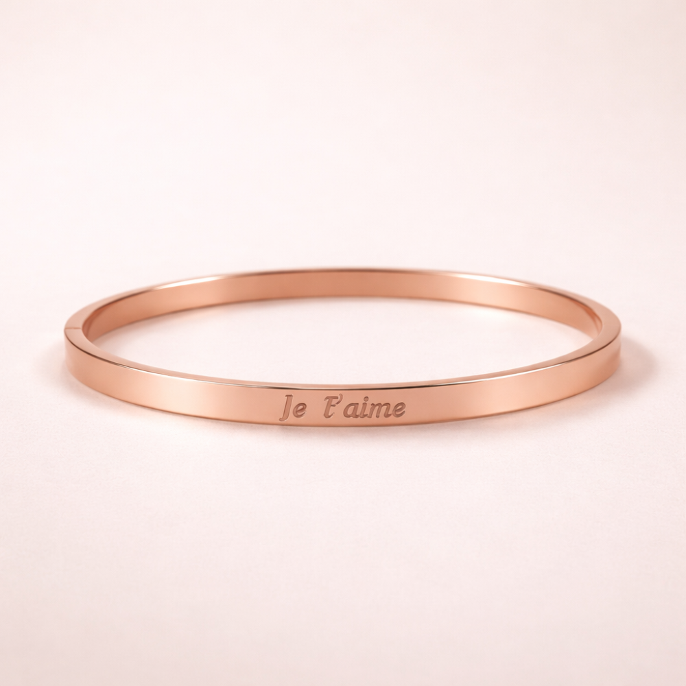 Bracelet jonc Je t’aime acier inoxydable | Gaou Bijoux