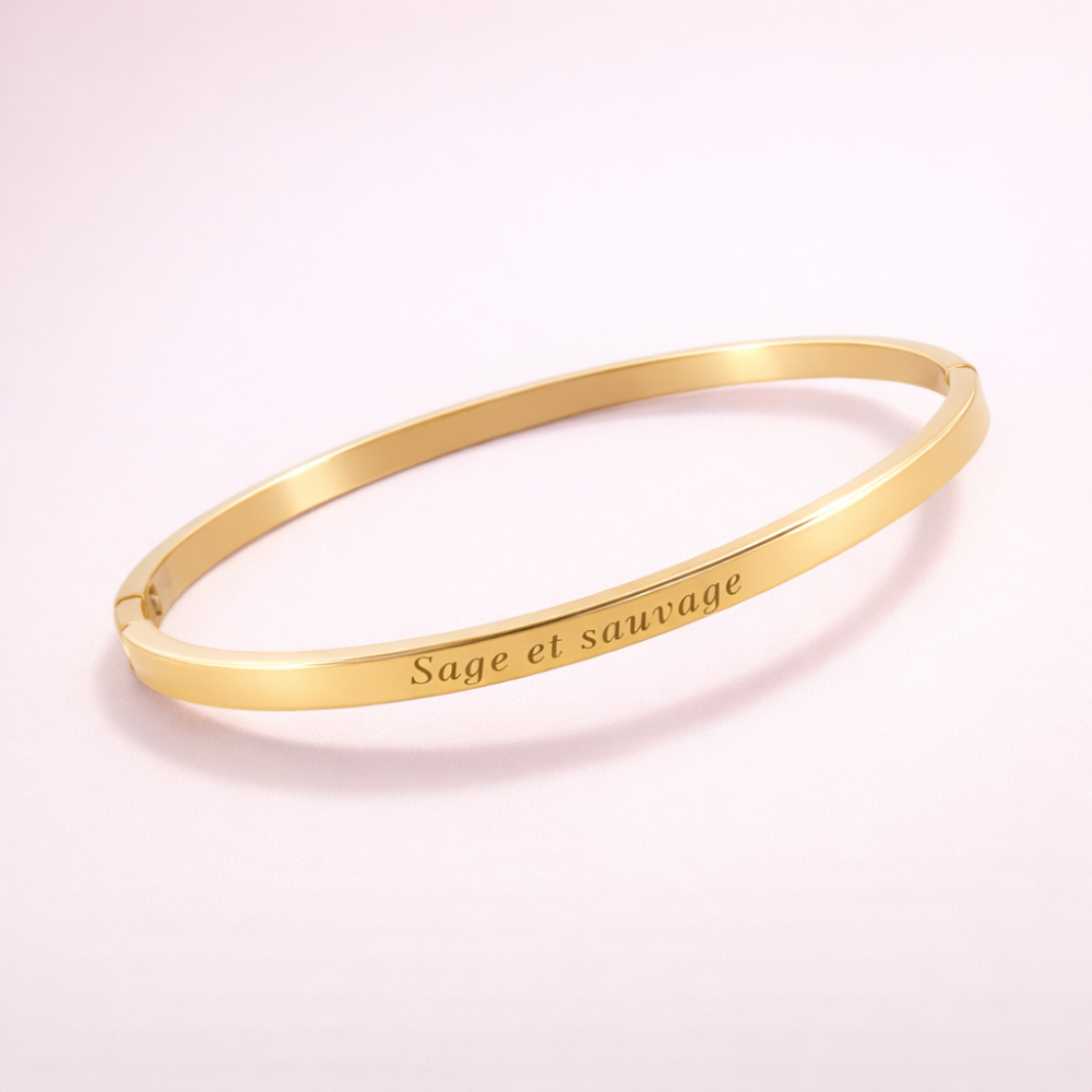 Jonc Doré Sage et sauvage | Bijoux acier inoxydable | Gaou Bijoux