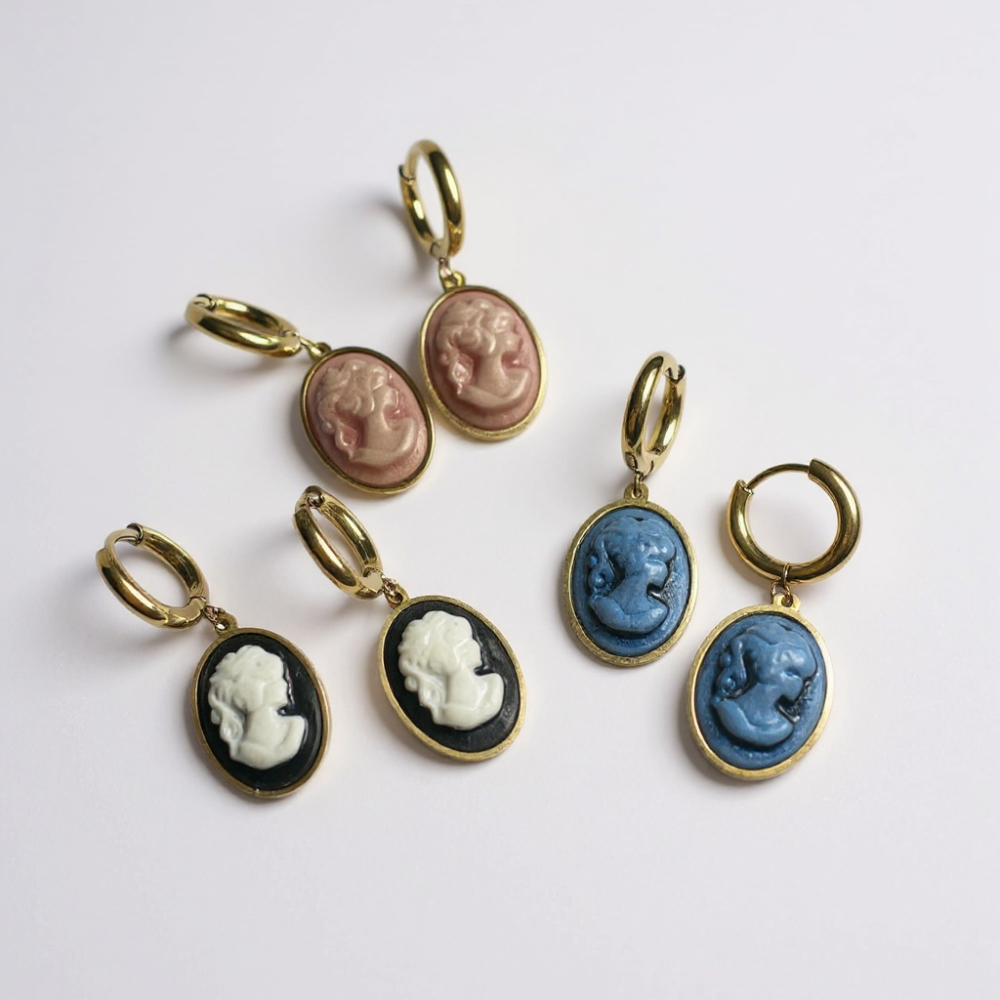 Boucles d’oreilles camée acier inoxydable | Gaou Bijoux bijoux acier inoxydable