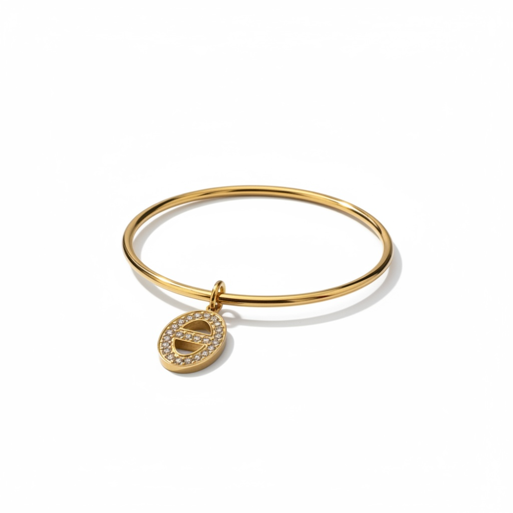 Bracelet jonc maille marine strass acier inoxydable | Gaou Bijoux bijoux acier inoxydable