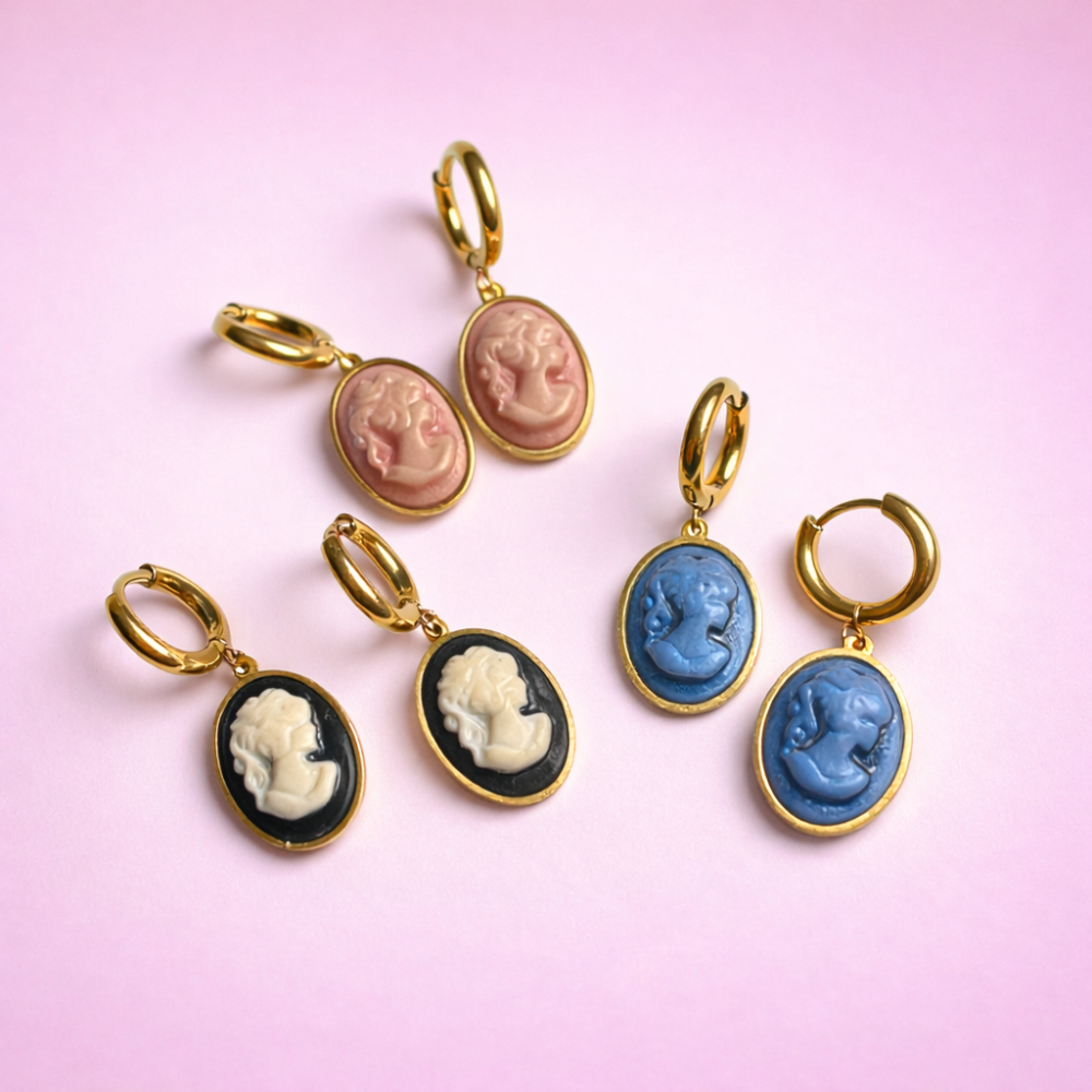 Boucles d’oreilles camée acier inoxydable | Gaou Bijoux bijoux acier inoxydable