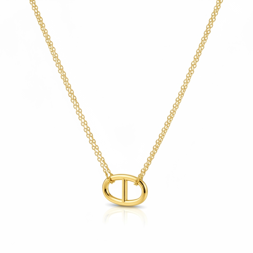 Collier Sophia Maillon Ovale - Maille Marine Ovale chaîne doublée bijoux acier inoxydable | Gaou Bijoux