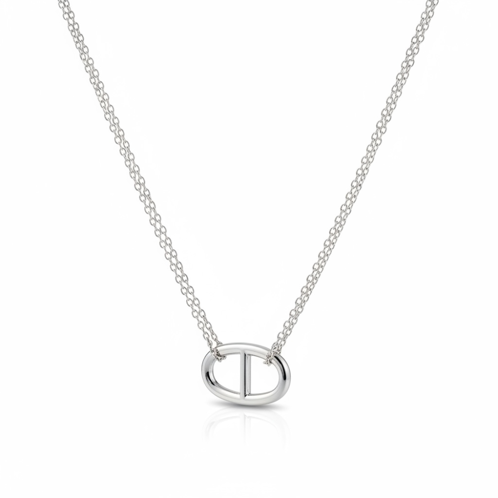 Collier Sophia Maillon Ovale - Maille Marine Ovale chaîne doublée bijoux acier inoxydable | Gaou Bijoux