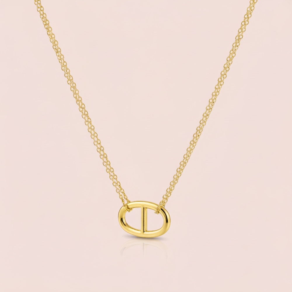 Collier Sophia Maillon Ovale - Maille Marine Ovale chaîne doublée bijoux acier inoxydable | Gaou Bijoux