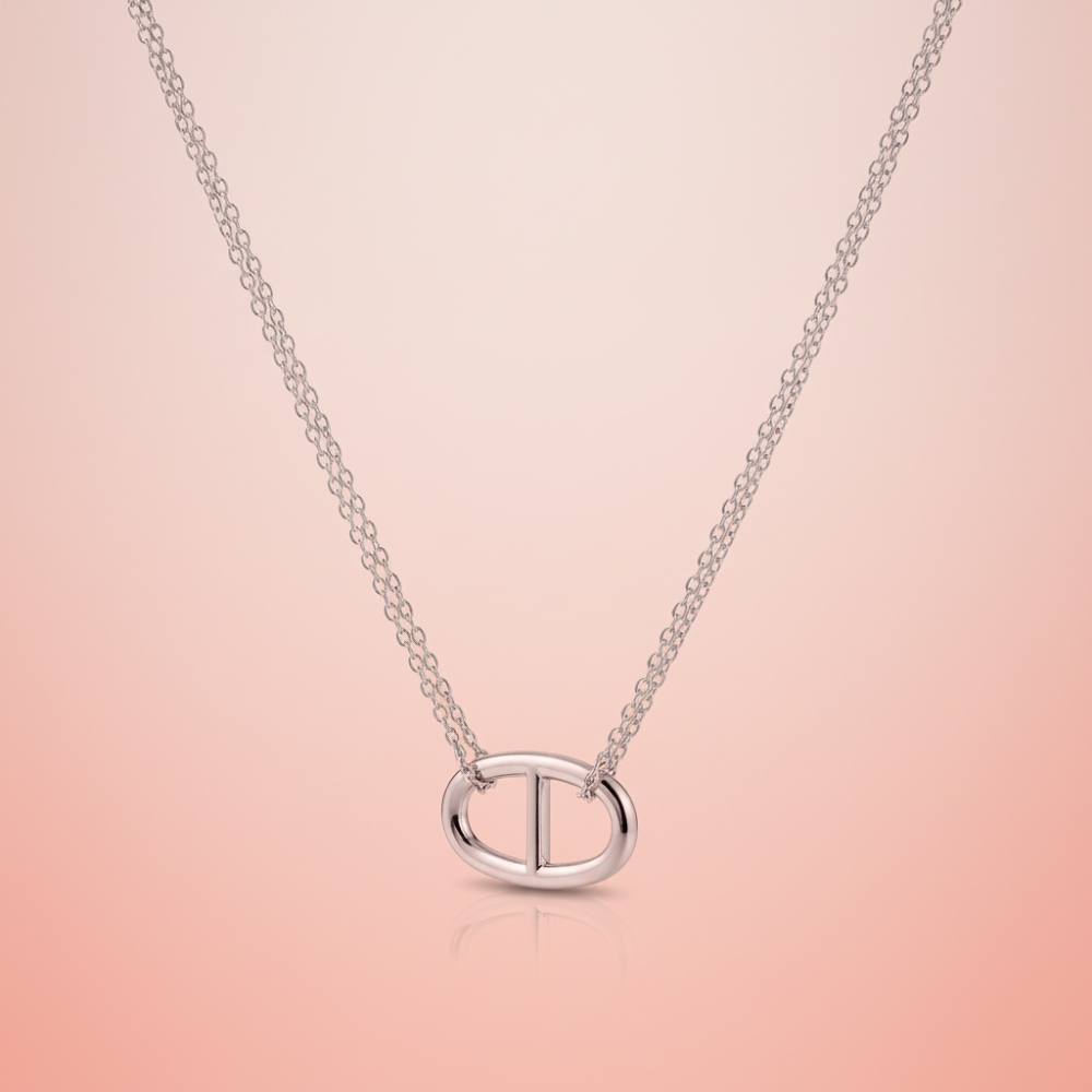 Collier Sophia Maillon Ovale - Maille Marine Ovale chaîne doublée bijoux acier inoxydable | Gaou Bijoux