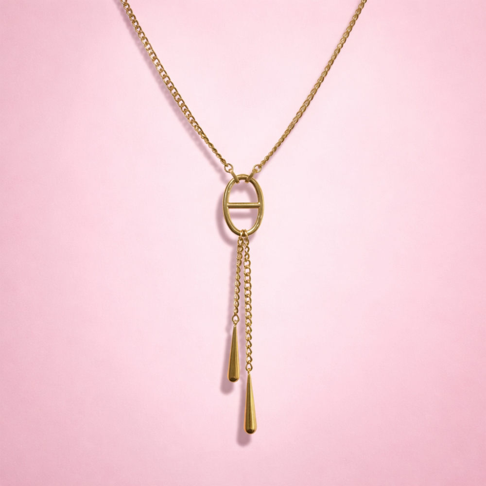 Collier Y maille marine bijoux acier inoxydable | Gaou Bijoux