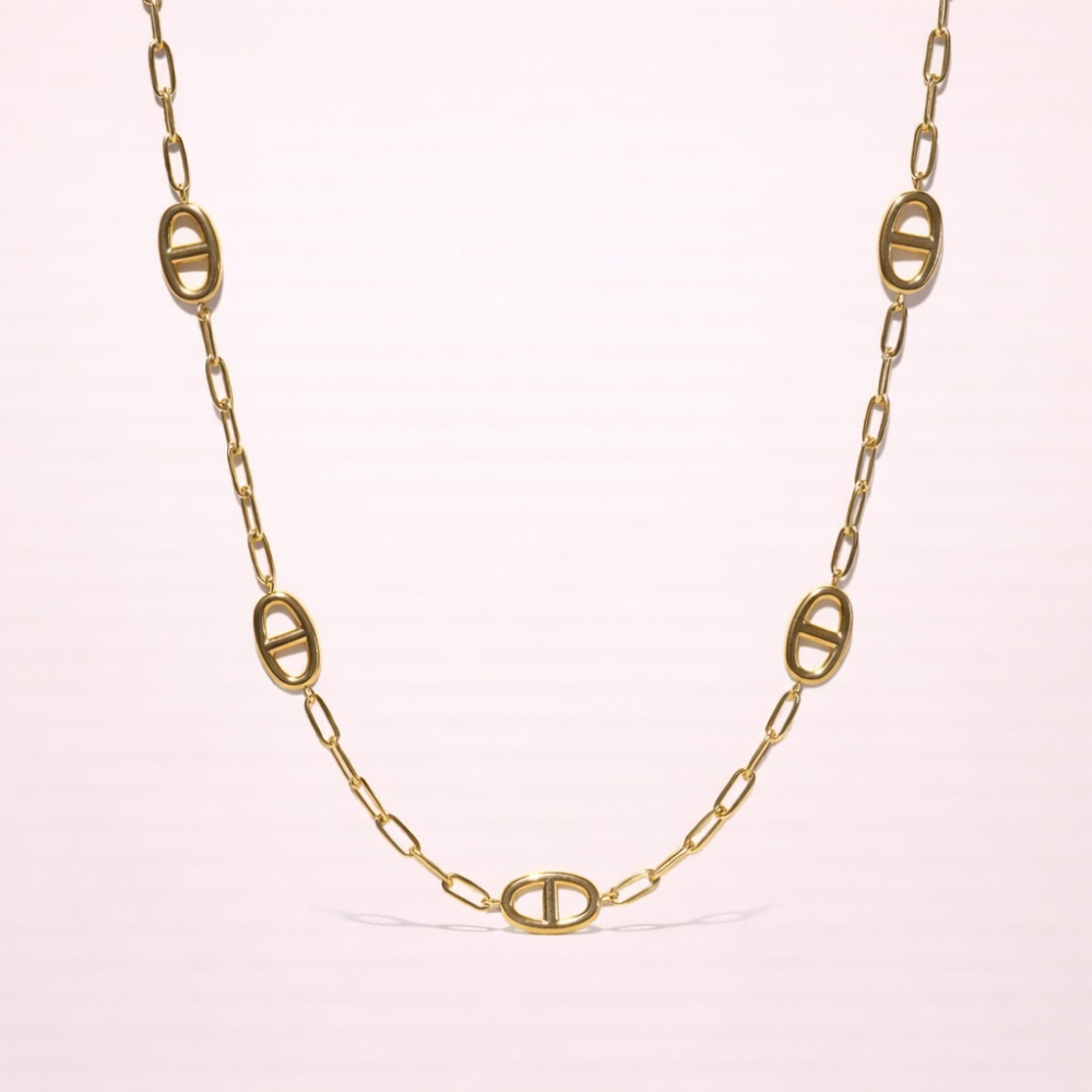 Sautoir maille marine ovale bijoux acier inoxydable | Gaou Bijoux